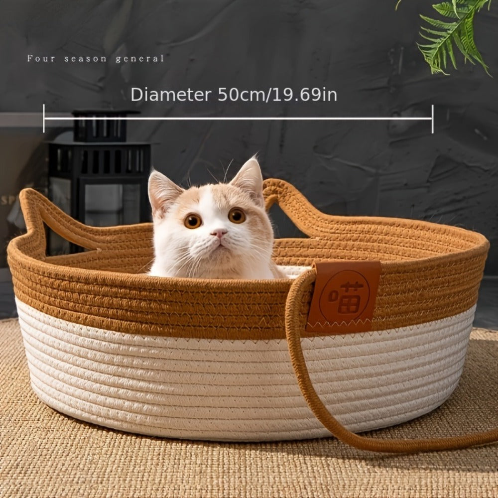 Large Natural-Fabric Cat and Dog Bed product detail 5