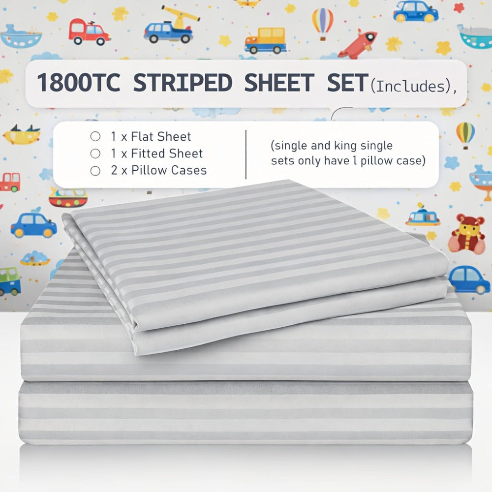 Luxury Striped Deep-Pocket Sheet Set detail view 7 for Australian shoppers