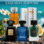 Men's Amber and Sandalwood Perfume Gift Set main product view for Australian shoppers