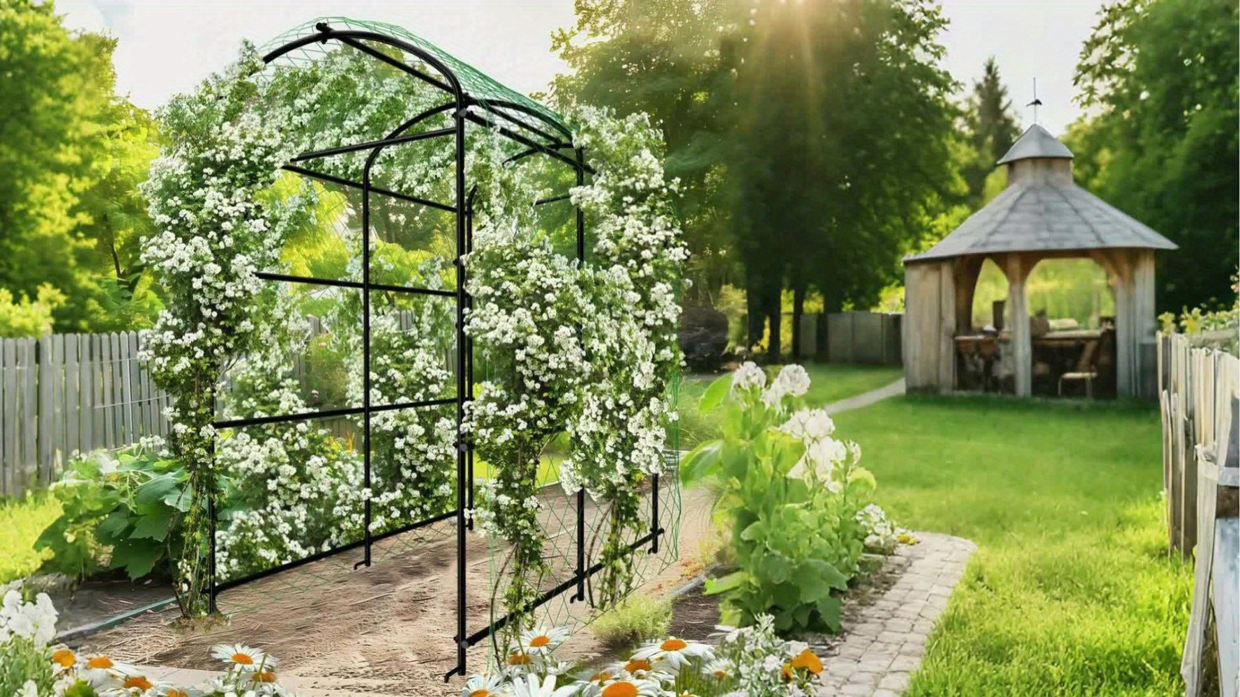 Metal Garden Arch Trellis with Net detail view 10 for Australian shoppers