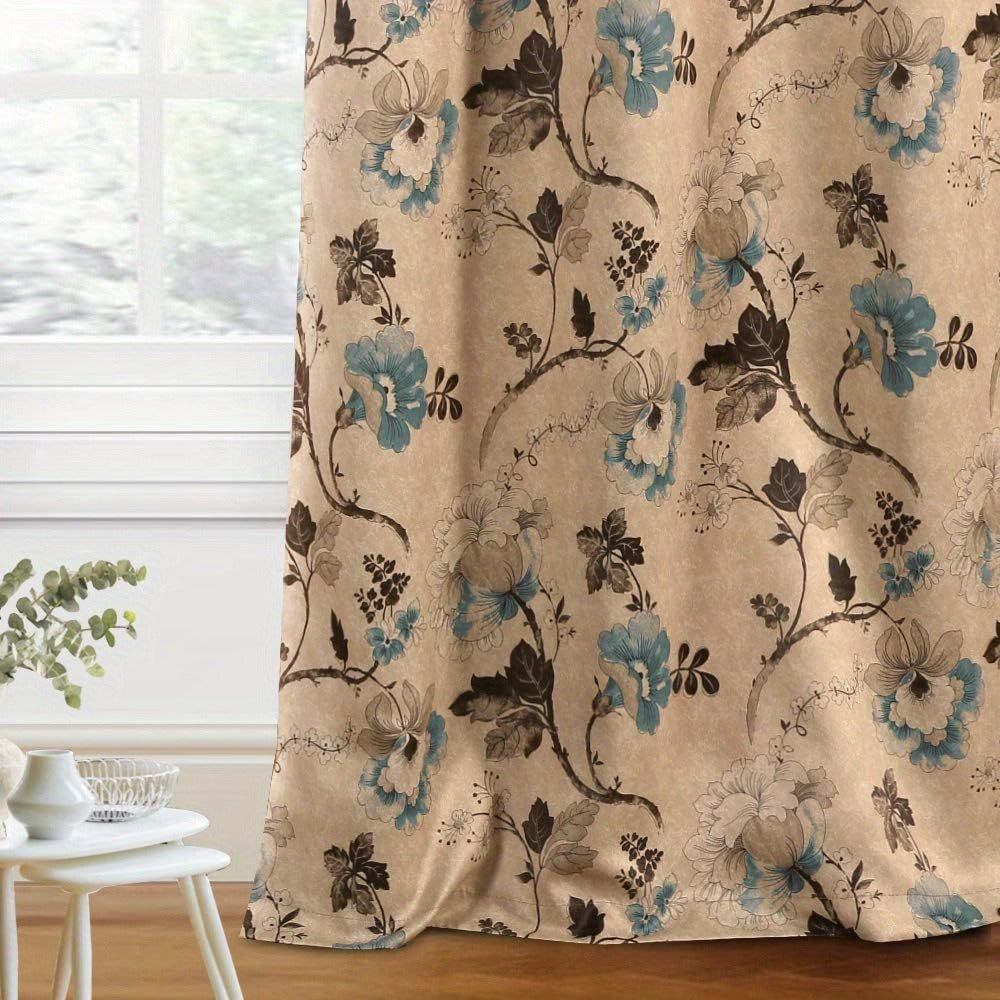 Modern Brown Blackout Curtain Set product detail 3