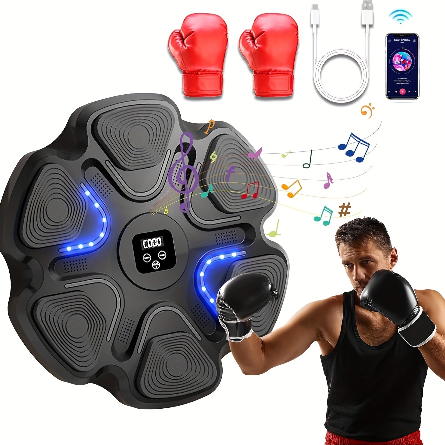 Music Boxing Training Machine - home cardio and reaction training – additional product view 12