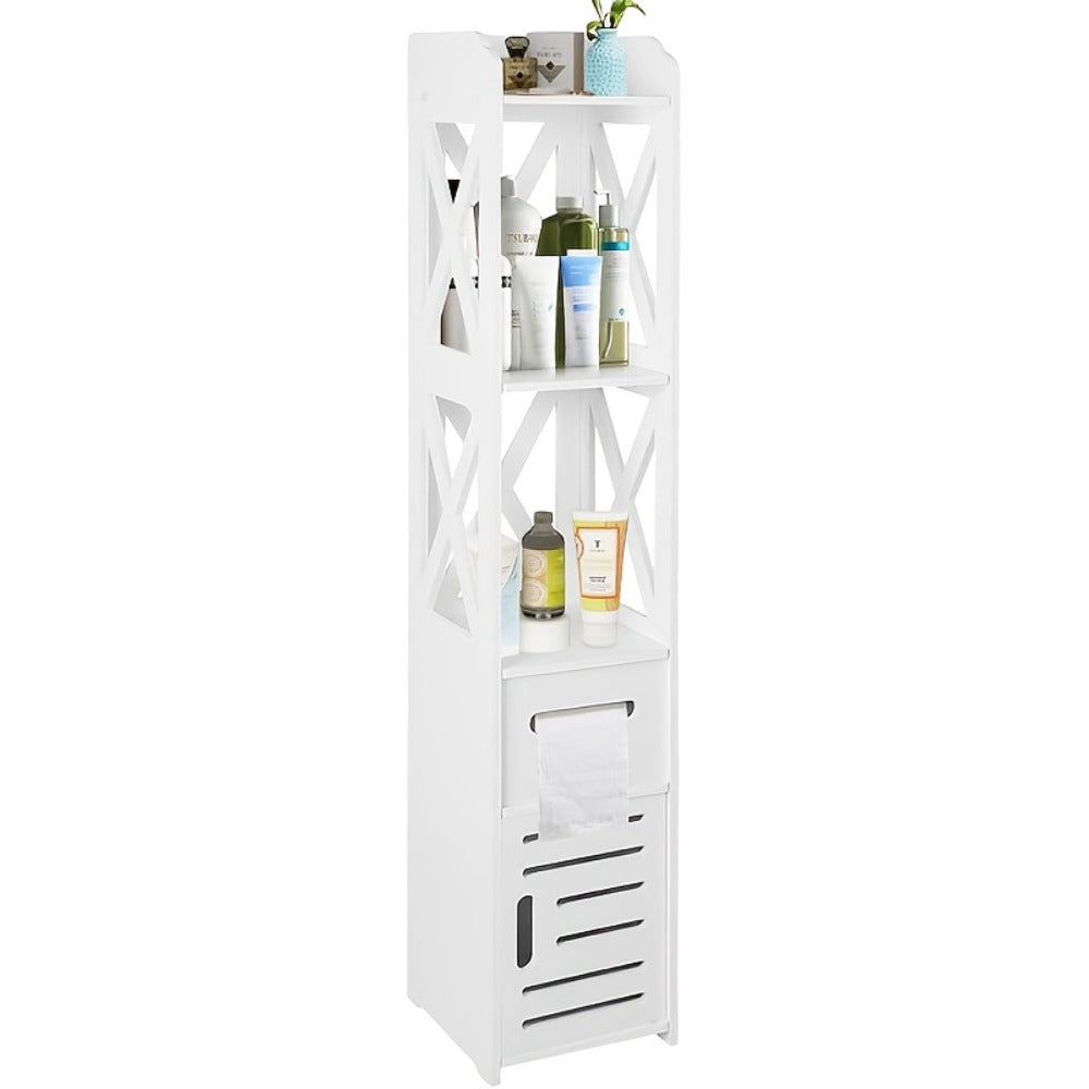 Narrow Bathroom Storage Cabinet – Space-Saving Home Organiser – alternate product view
