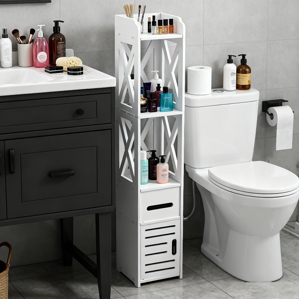 Narrow Bathroom Storage Cabinet – Space-Saving Home Organiser – feature reference