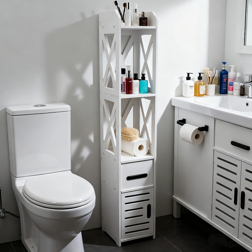 Narrow Bathroom Storage Cabinet – Space-Saving Home Organiser – main product view