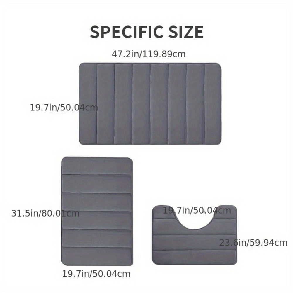 Non-Slip Absorbent Bathroom Mat Set - bathrooms, laundries and – product detail angle