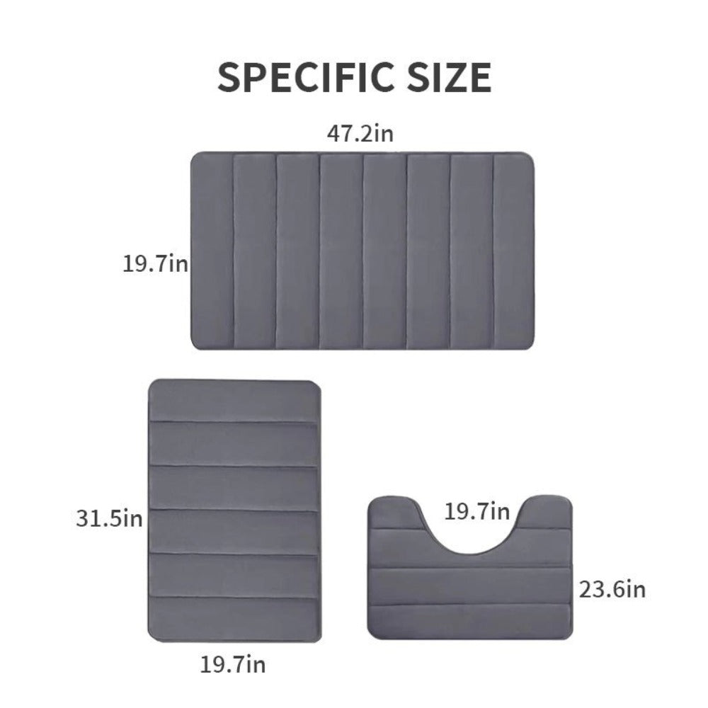 Non-Slip Absorbent Bathroom Mat Set - bathrooms, laundries and – additional product view 11