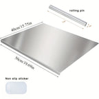Non-Slip Extra-Large Stainless Steel Cutting Board - meat, vegetables – product detail angle
