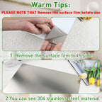 Non-Slip Extra-Large Stainless Steel Cutting Board - meat, vegetables – design and construction details