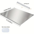 Non-Slip Extra-Large Stainless Steel Cutting Board - meat, vegetables – close-up product details