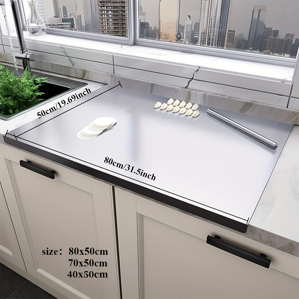 Non-Slip Extra-Large Stainless Steel Cutting Board - meat, vegetables – main product view