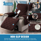 Non-Slip Recliner Chair Cover – Washable Protector with Pocket – alternate product view