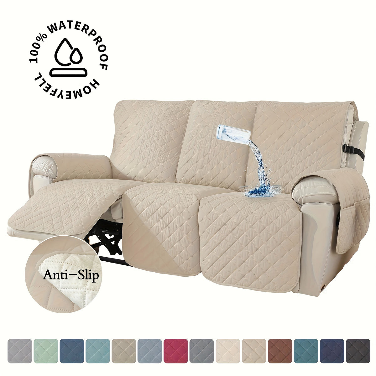 Non-Slip Washable Recliner Chair Cover - living room furniture – additional product view 90