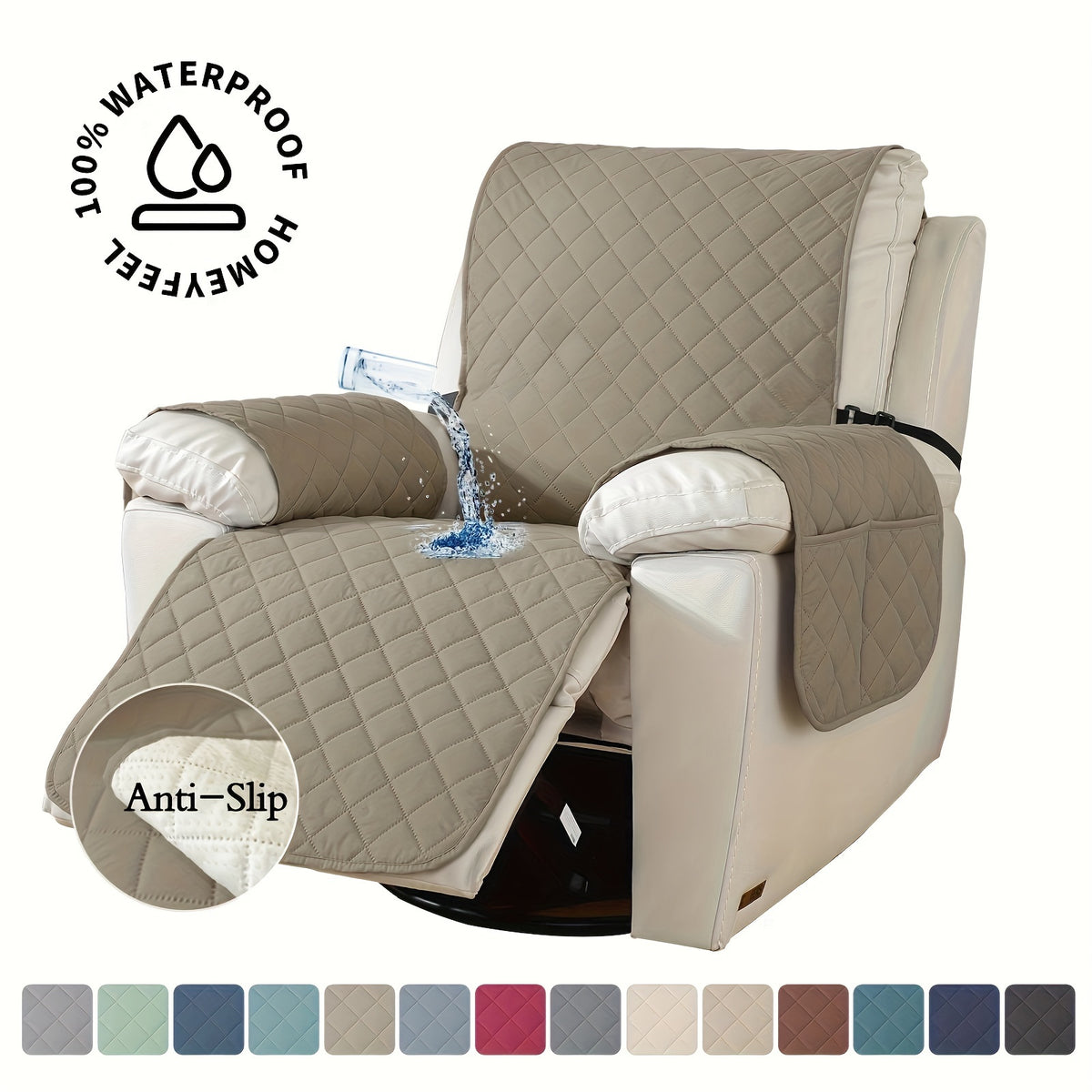 Non-Slip Washable Recliner Chair Cover - living room furniture – additional product view 91