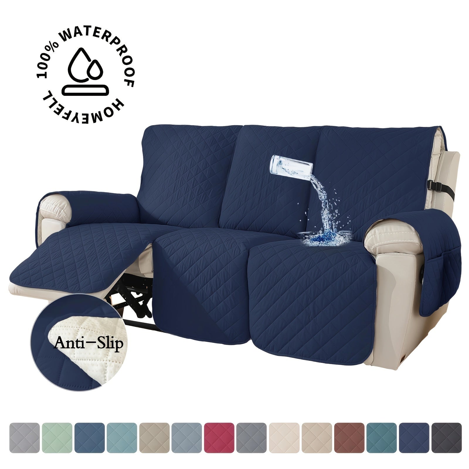 Non-Slip Washable Recliner Chair Cover - living room furniture – additional product view 93