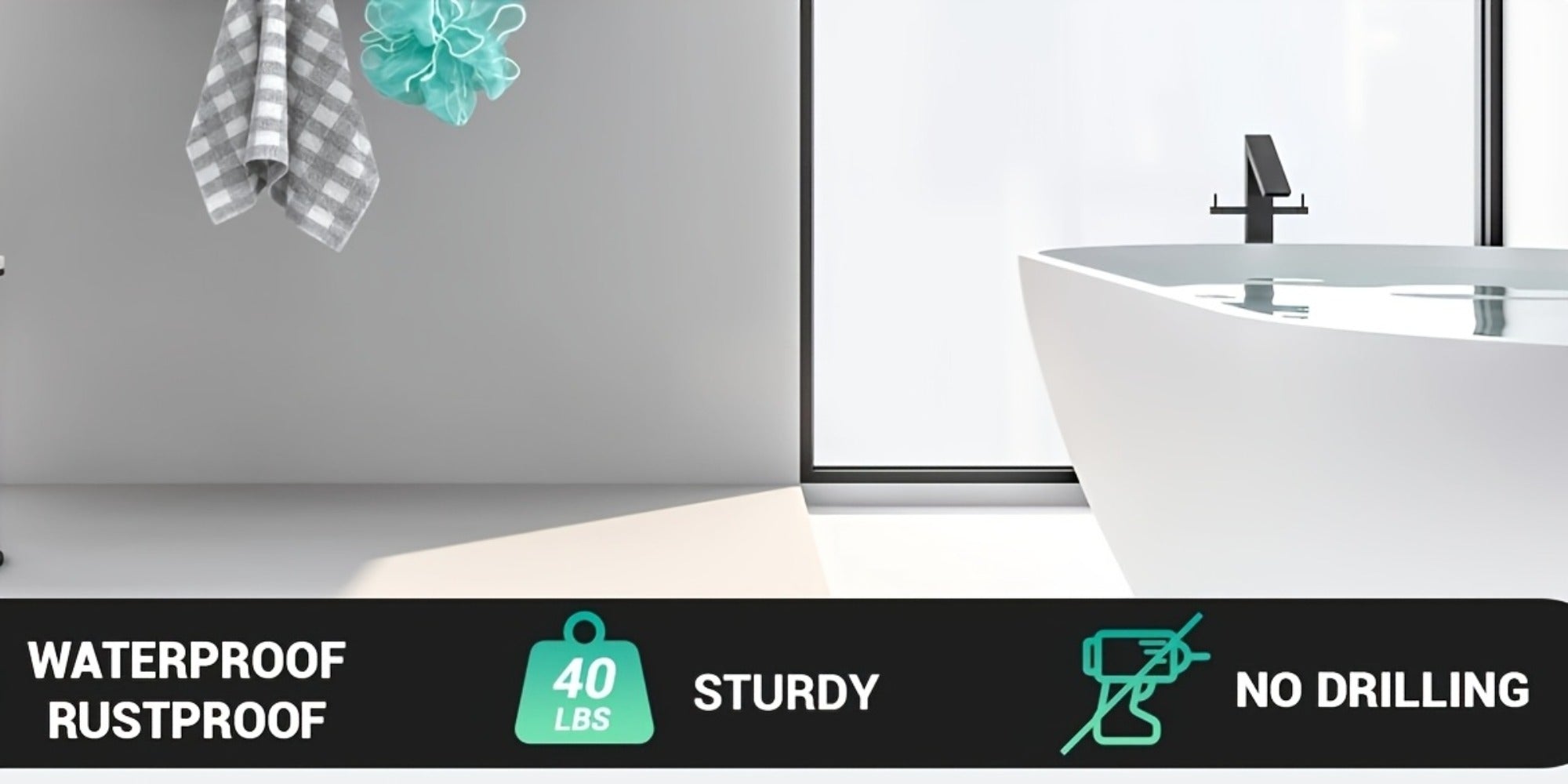 Over-the-Door Shower Caddy – Rustproof Bathroom Organiser – additional product view 12