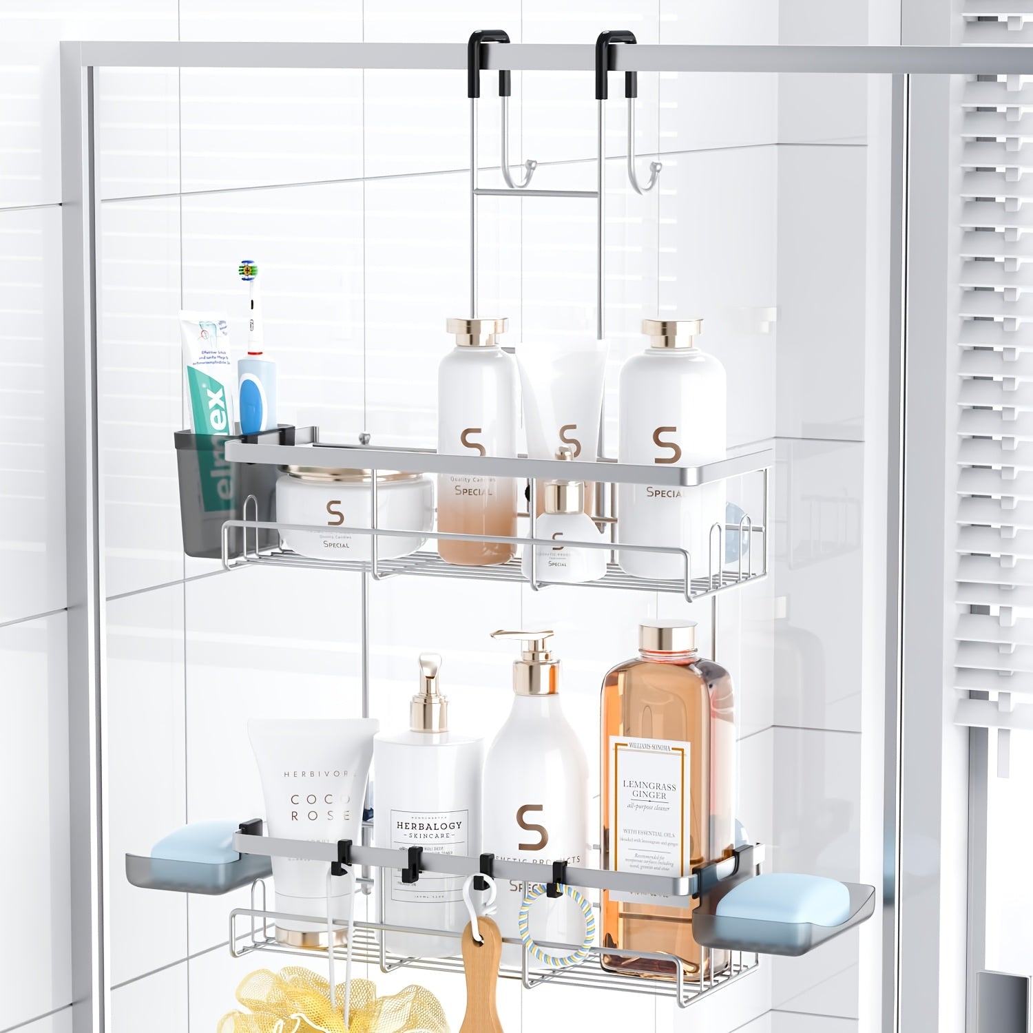No-Drill Black Over-the-Door Organiser product detail 6