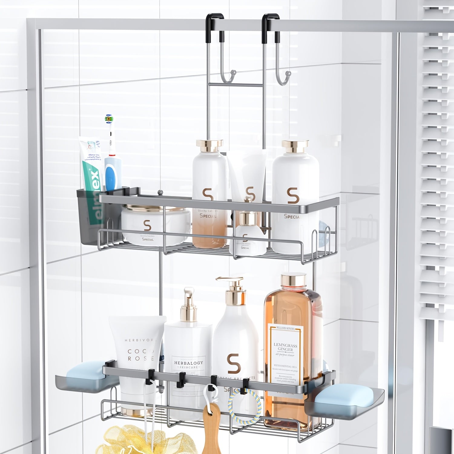 No-Drill Black Over-the-Door Organiser product detail 9