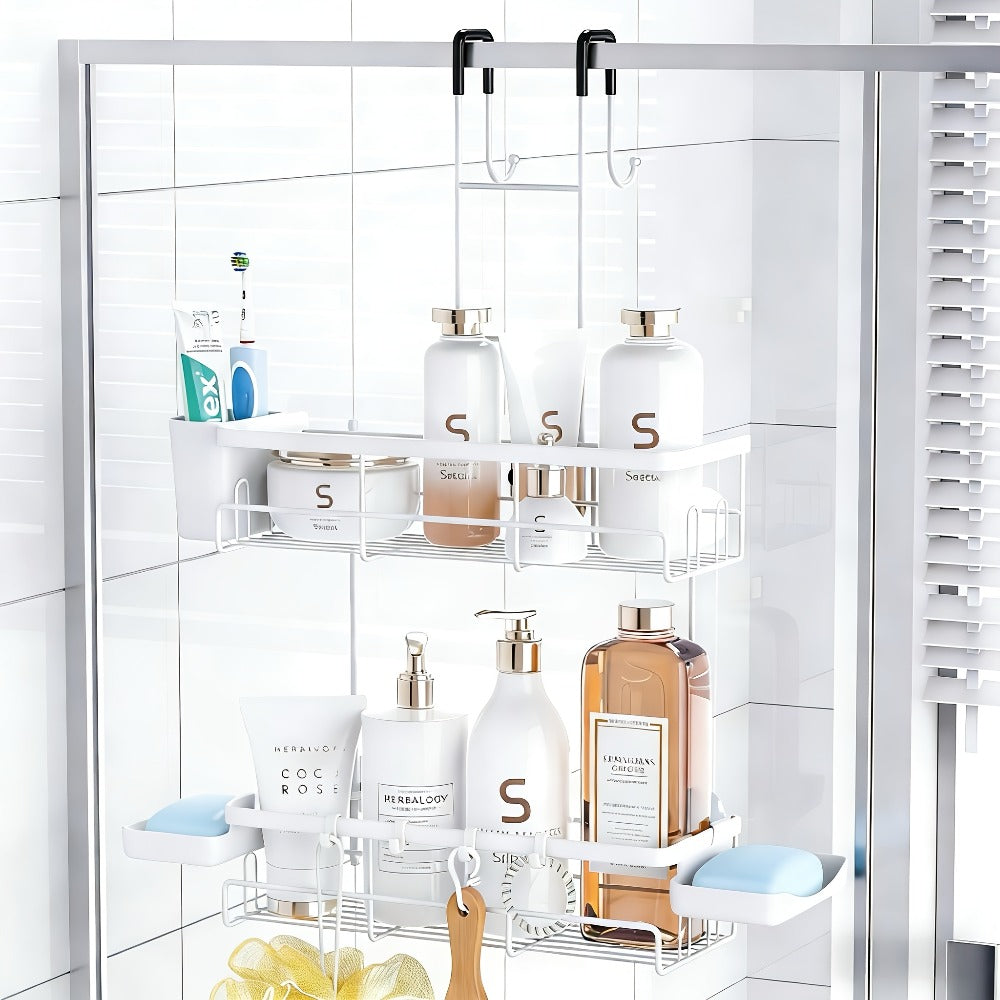Over-the-Door Shower Caddy – Rustproof Bathroom Organiser – feature reference