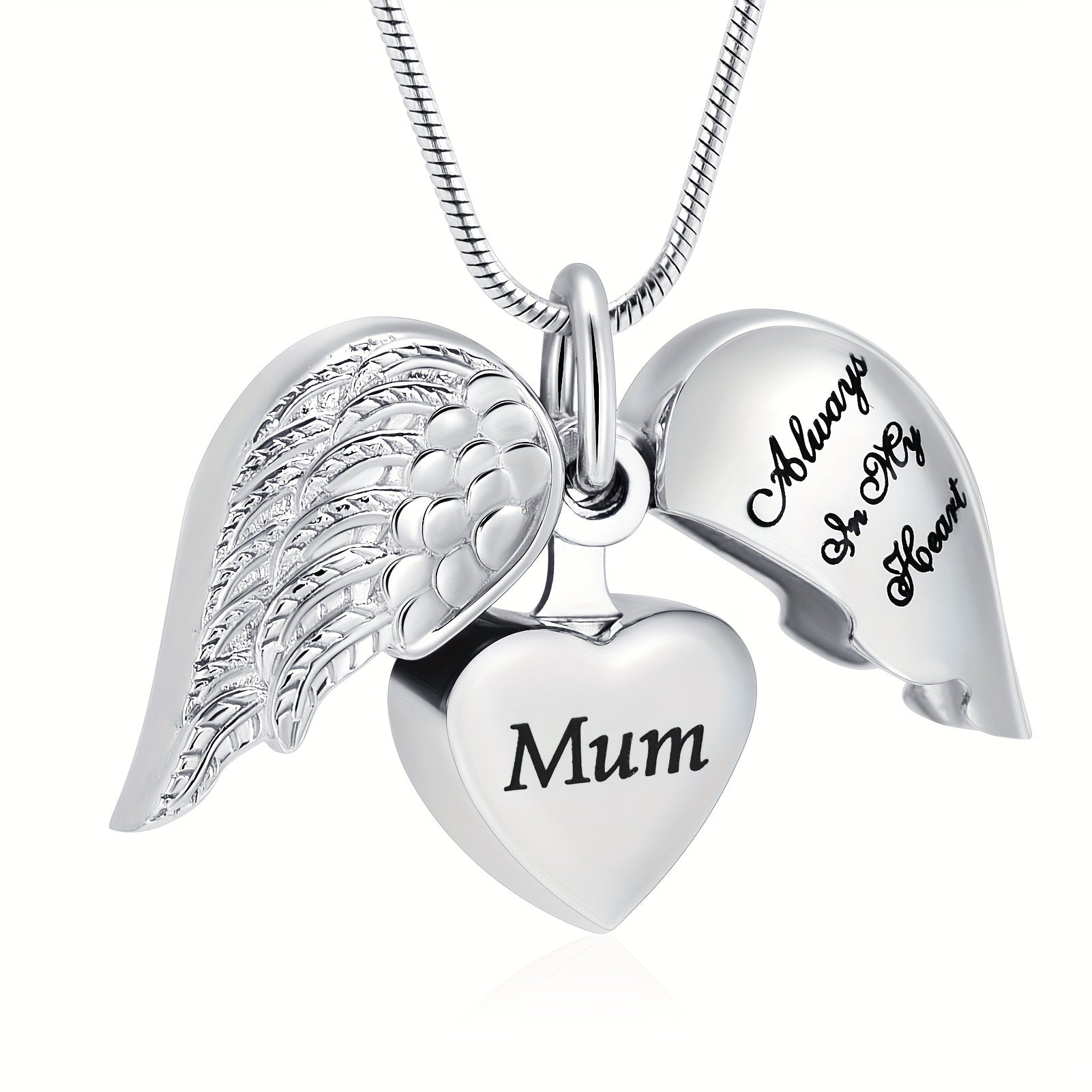 Pendant Necklace – Angel Wing & Memorial Urn & Day-to-Evening Style – additional product view 18