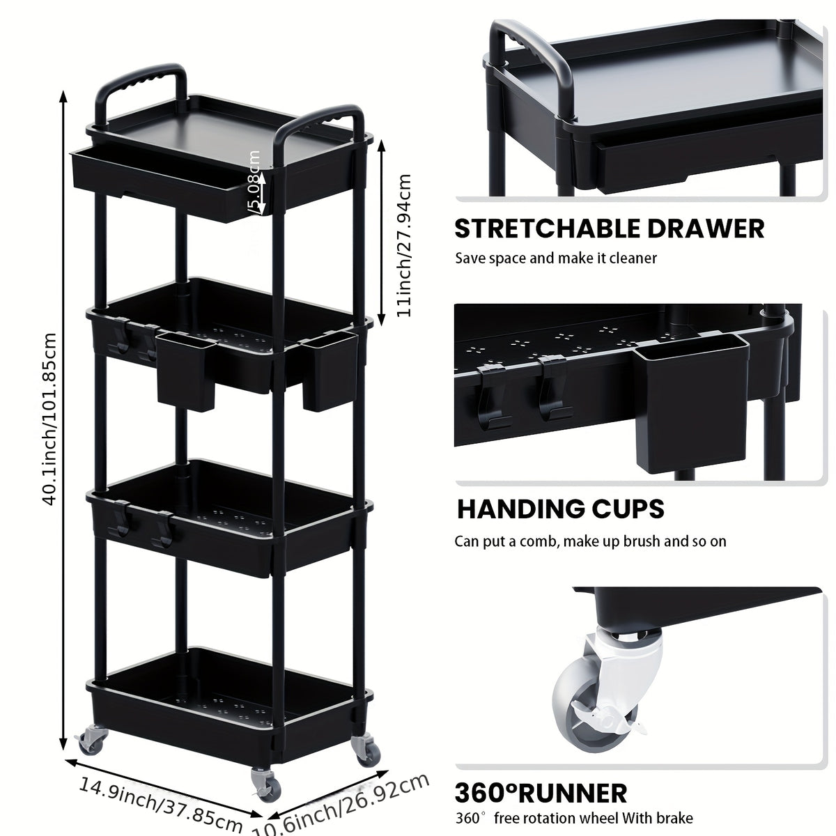 Plastic Rolling Storage Cart product detail 16