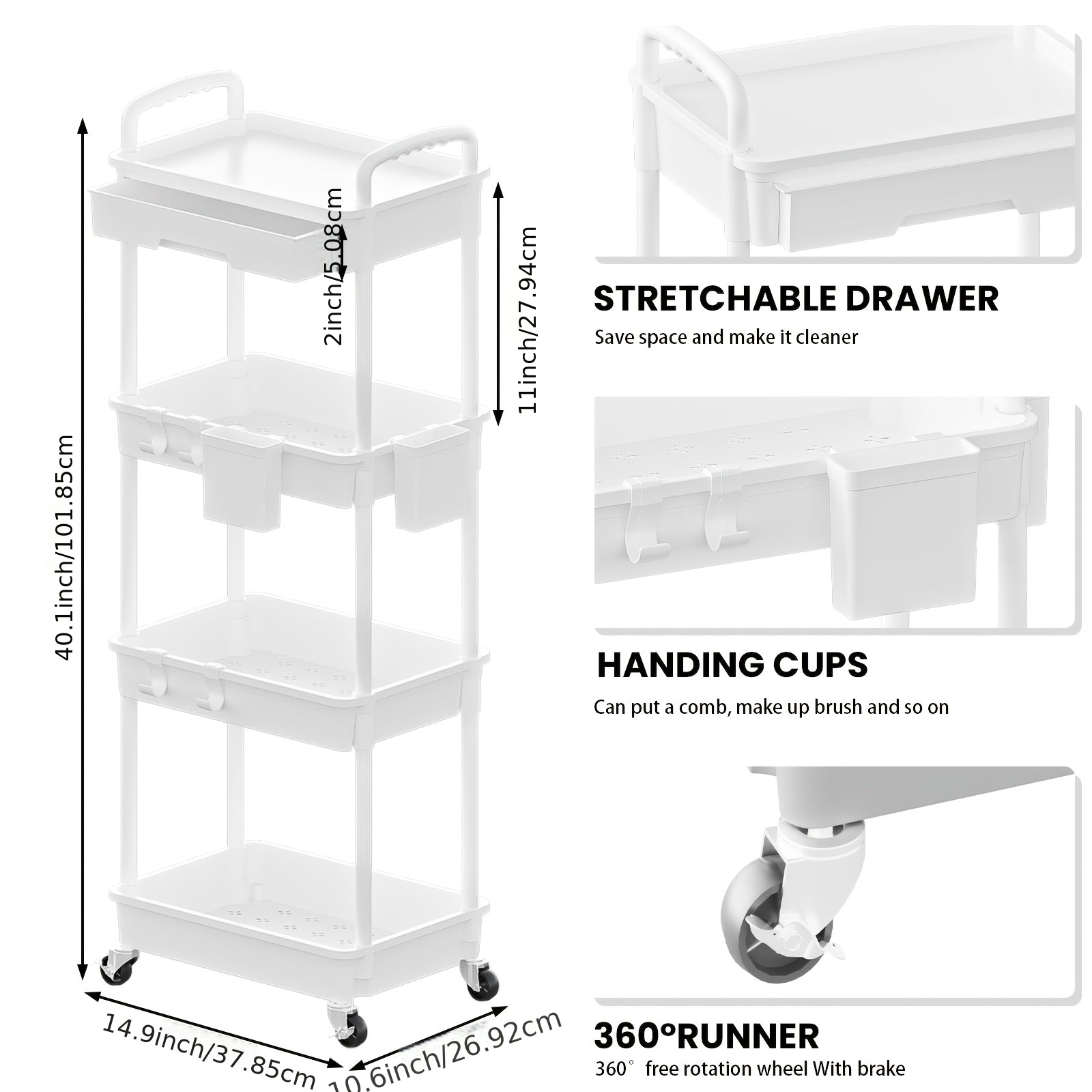 Plastic Rolling Storage Cart product detail 17