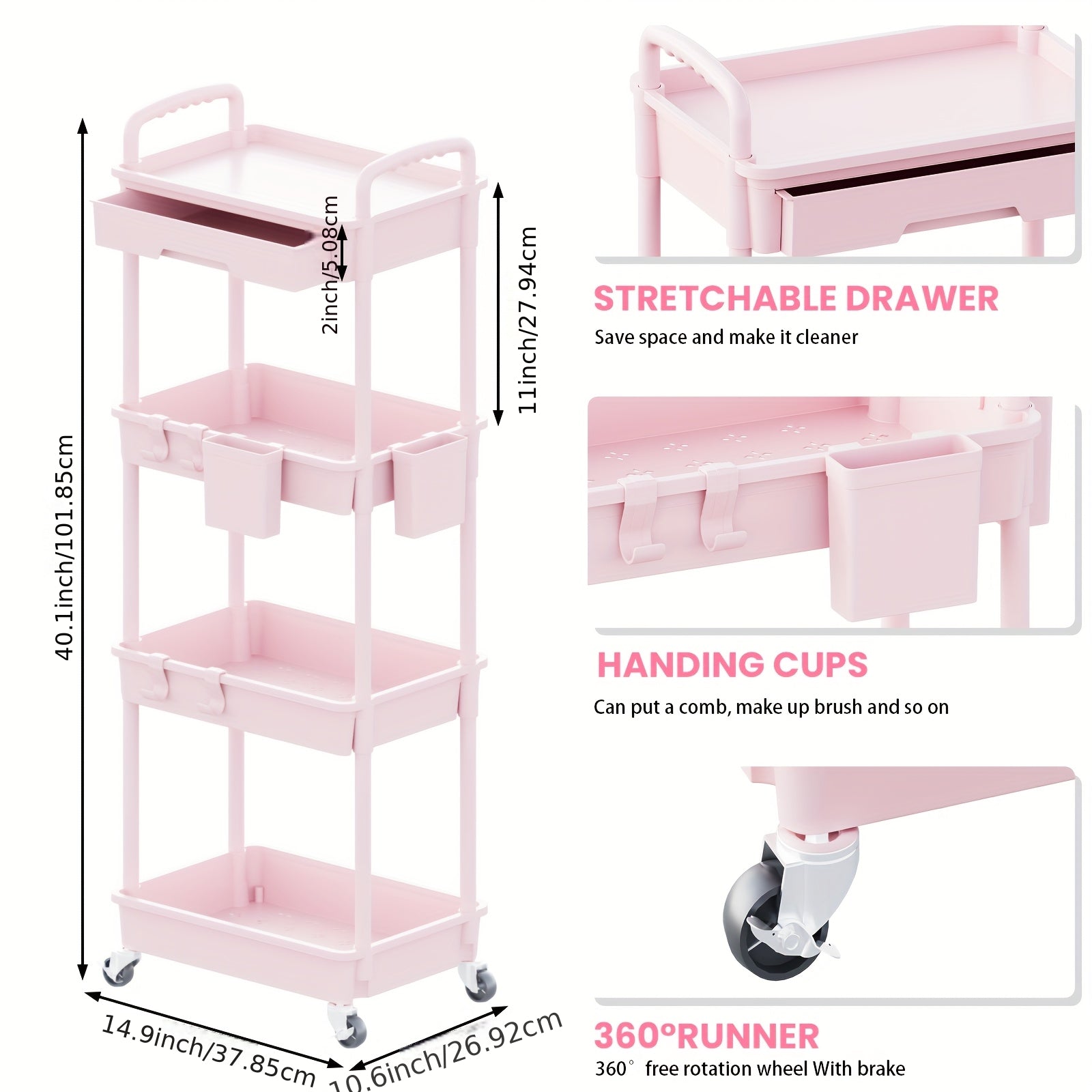 Plastic Rolling Storage Cart product detail 18