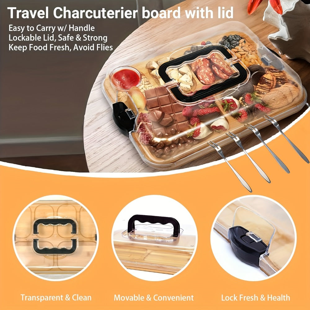 Portable Acrylic Cheese and Charcuterie Board - appetisers, parties – alternate product view