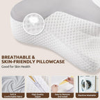 Portable Cooling Contour Memory Foam Pillow - bedrooms, travel and – product detail angle