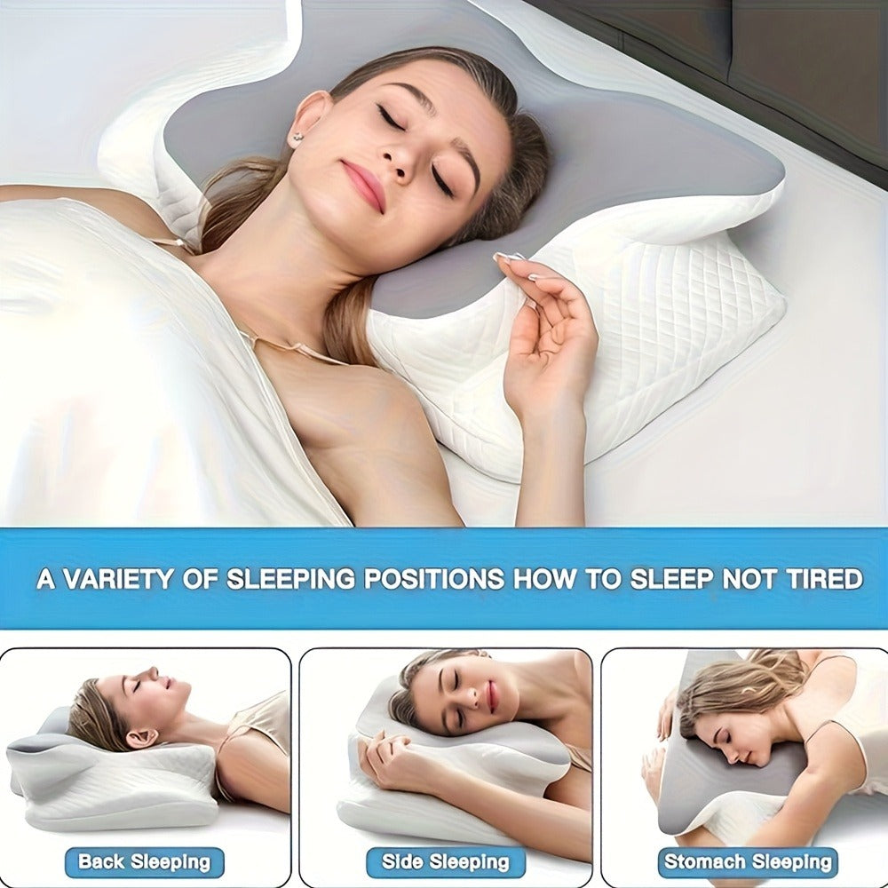 Portable Cooling Contour Memory Foam Pillow - bedrooms, travel and – feature reference