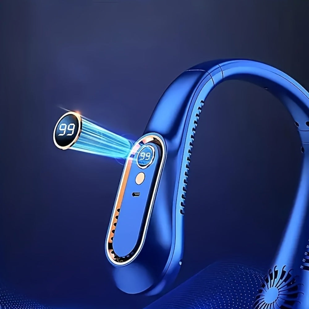 Portable Rechargeable Bladeless Neck Fan - travel, commuting and – alternate design view