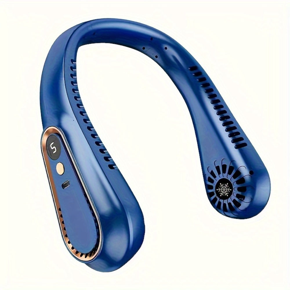 Portable Rechargeable Bladeless Neck Fan - travel, commuting and – close-up product details