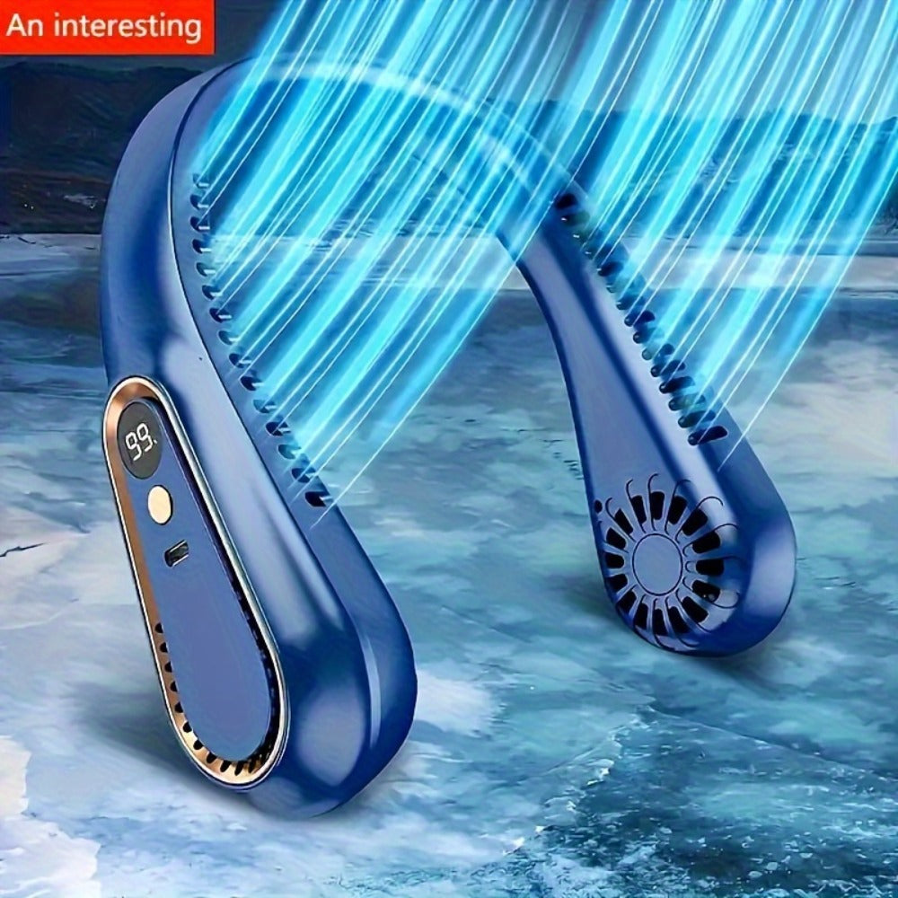 Portable Rechargeable Bladeless Neck Fan - travel, commuting and – feature reference
