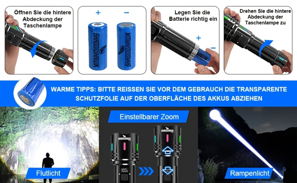 Rechargeable Long-Throw LED Torch detail view 12 for Australian shoppers