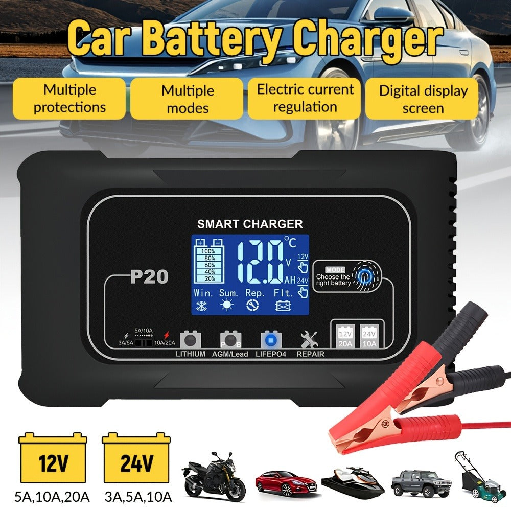 Portable Smart Car Battery Charger for cars and trucks