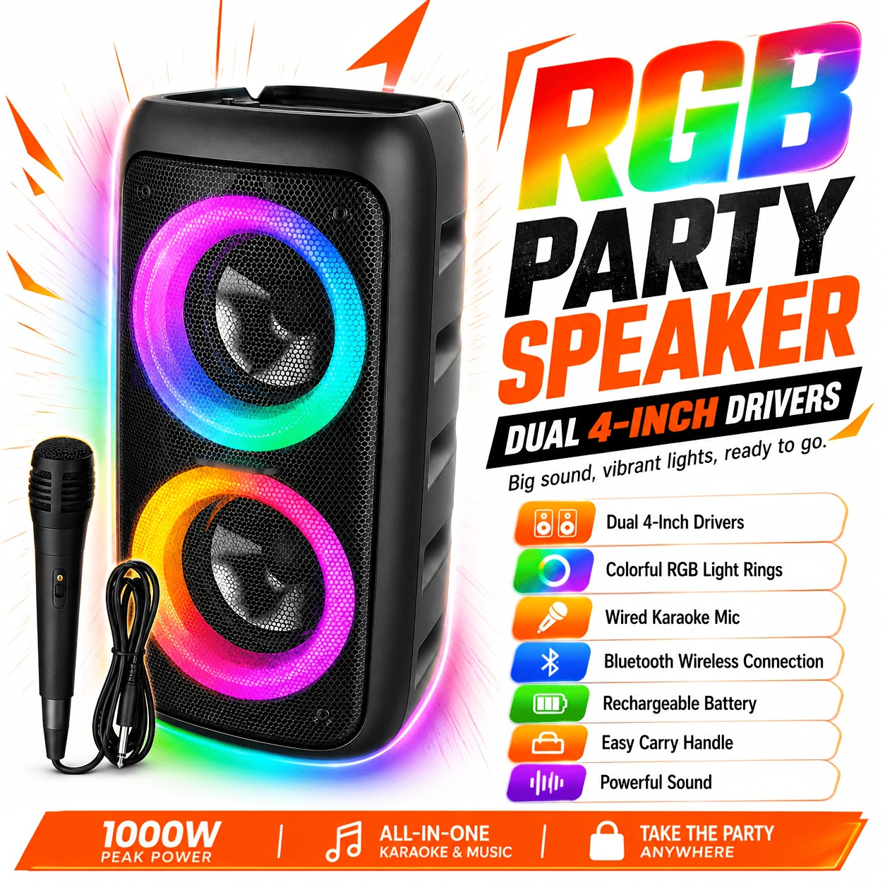 Portable Wireless Karaoke Speaker detail view 22 for Australian shoppers