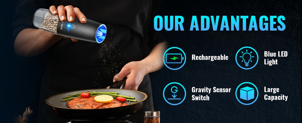 Battery-Powered Salt and Pepper Grinder Set detail view 12 for Australian shoppers
