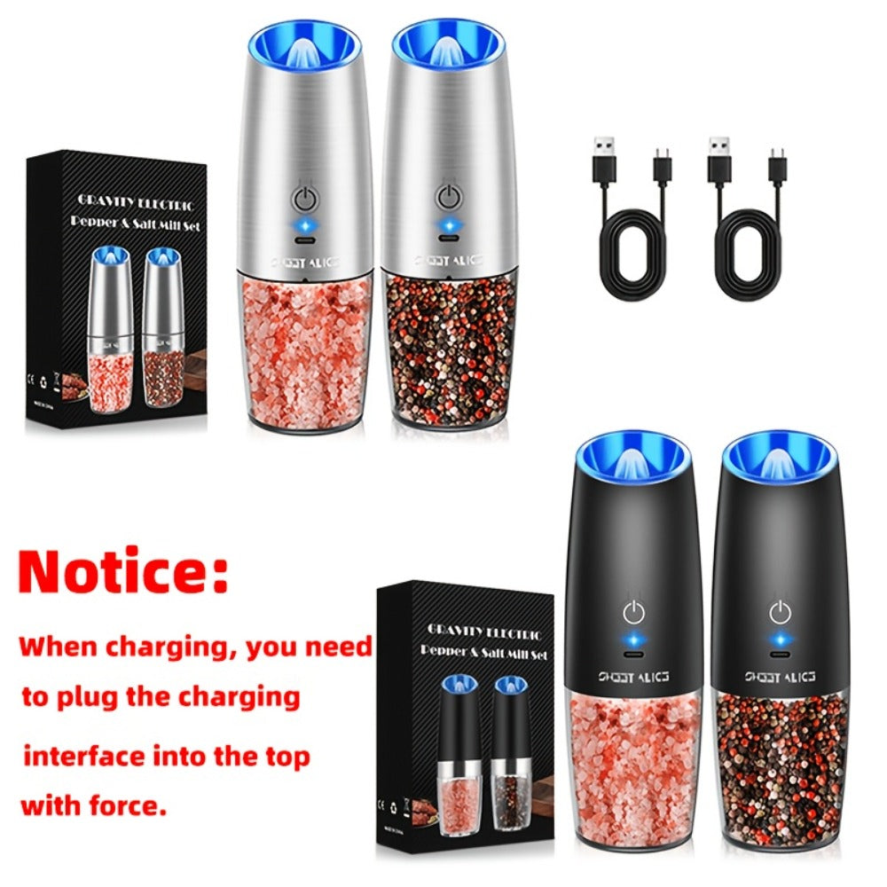 Battery-Powered Salt and Pepper Grinder Set main product view for Australian shoppers