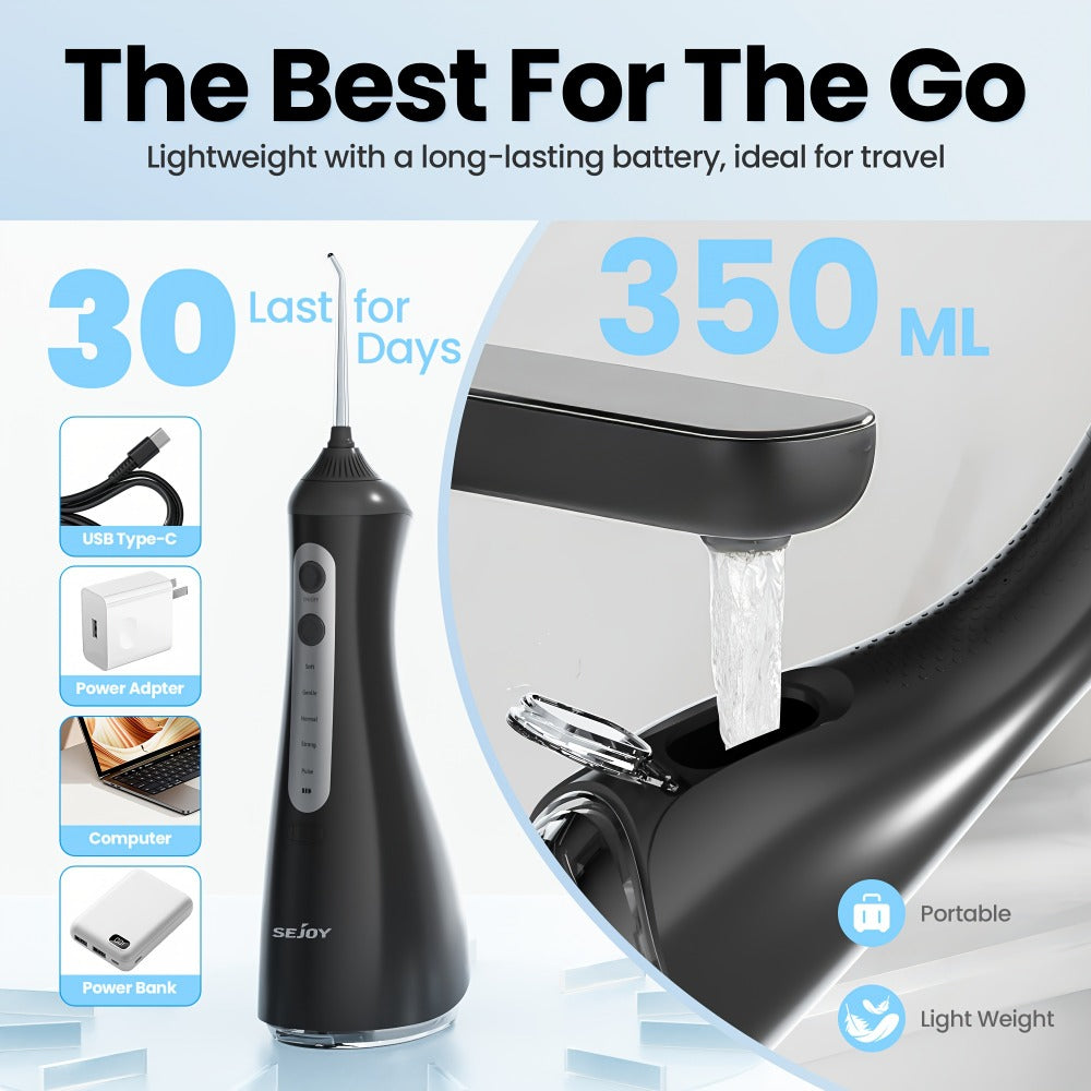 Rechargeable Cordless Water Flosser - Travel-friendly design – design and construction details