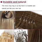 Remy Human Hair Micro Ring Hair Extension for Everyday Hair Styling – alternate design view