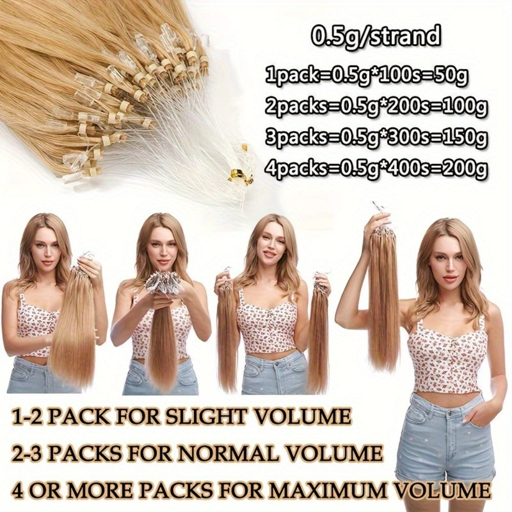 Remy Human Hair Micro Ring Hair Extension for Everyday Hair Styling – additional product view 10