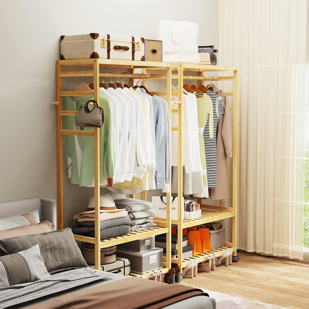 Rolling Bamboo Portable Fabric Wardrobe product detail 6
