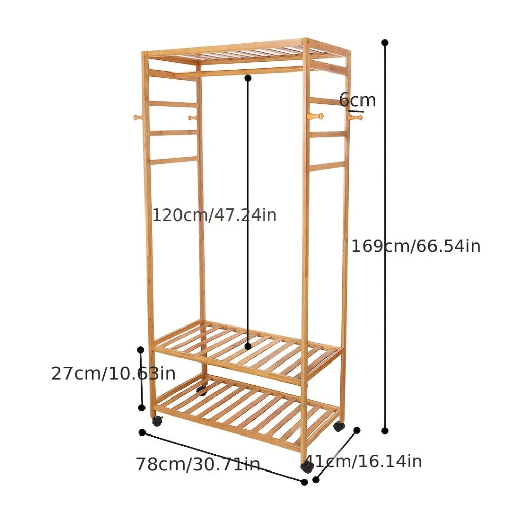 Rolling Bamboo Portable Fabric Wardrobe product detail 4