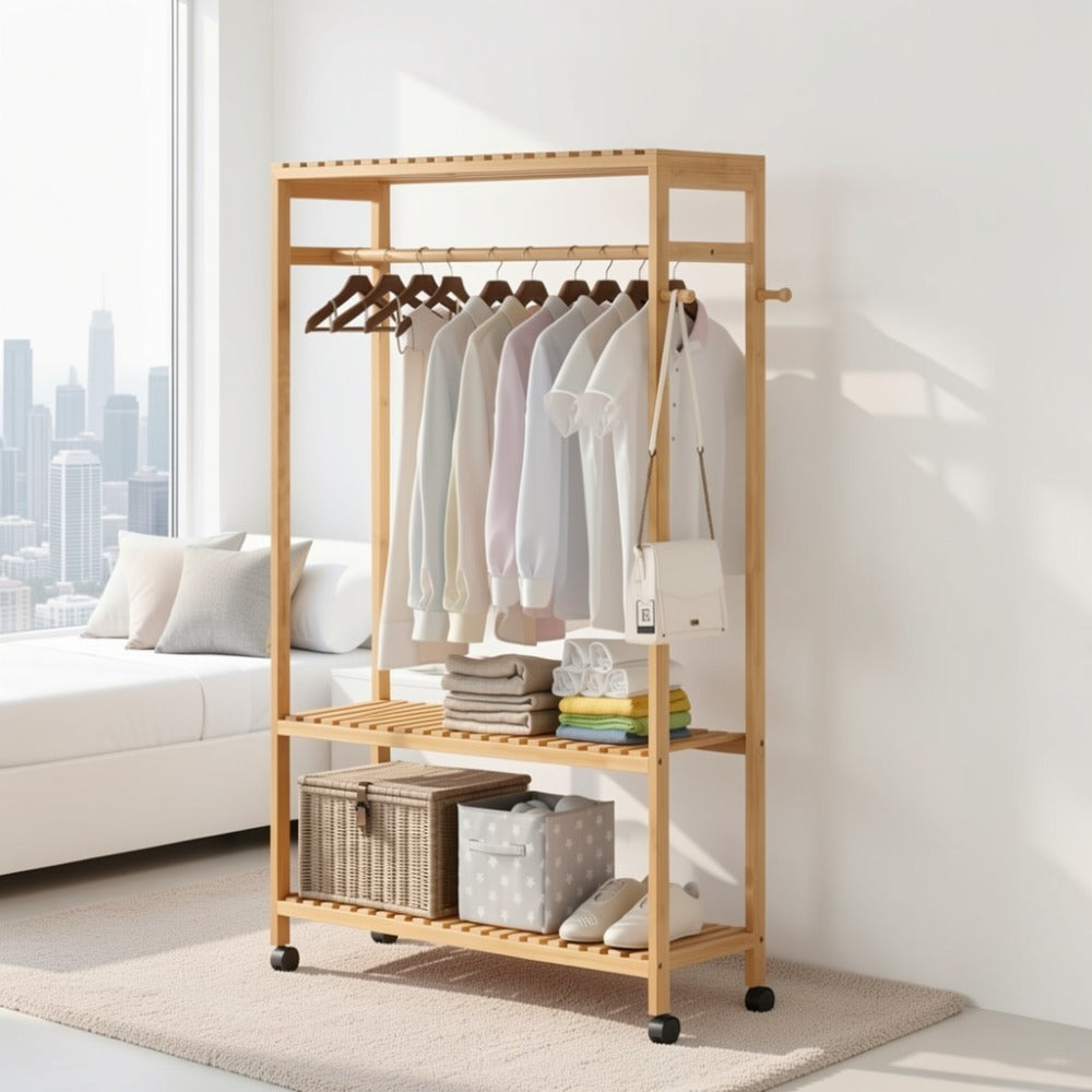 Rolling Bamboo Portable Fabric Wardrobe product detail 9