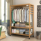 Rolling Bamboo Portable Fabric Wardrobe for organised Australian homes