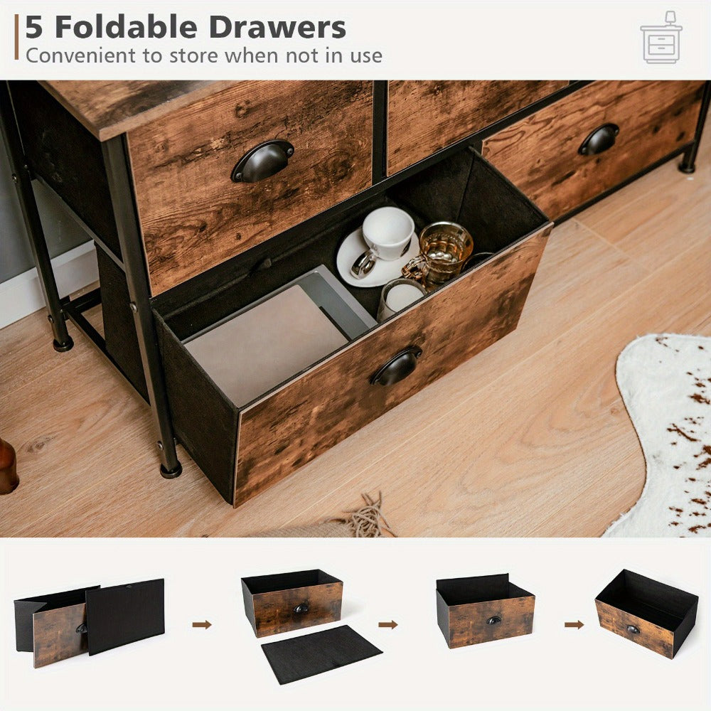 Rustic Fabric Chest Of Drawers product detail 6
