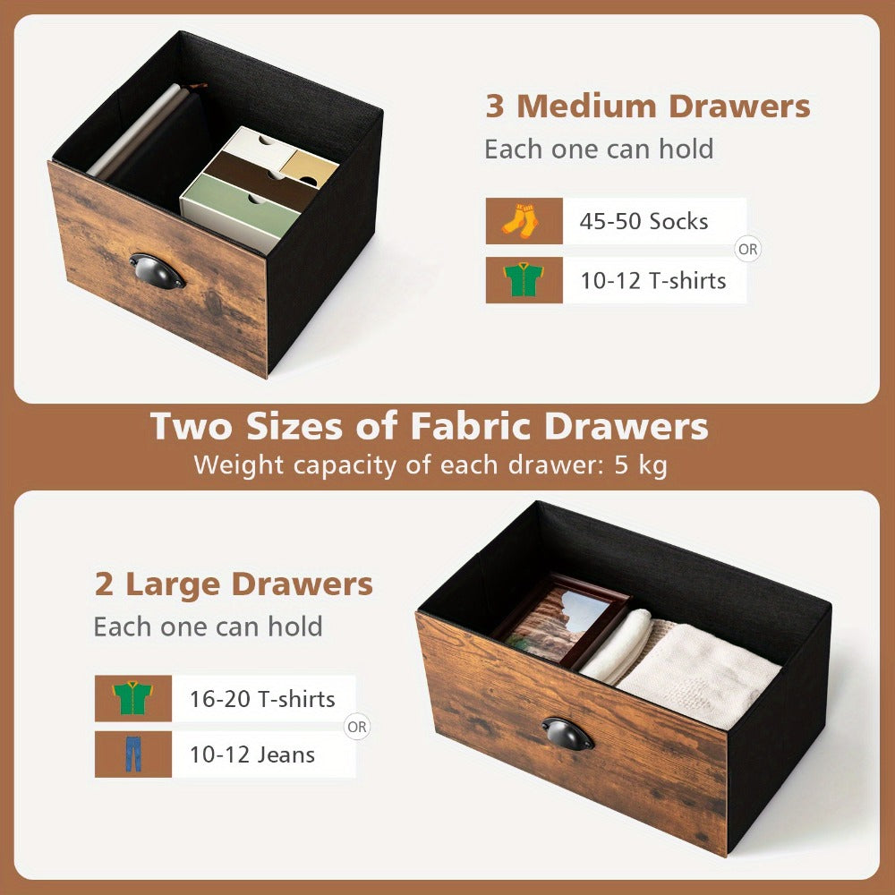 Rustic Fabric Chest Of Drawers product detail 2
