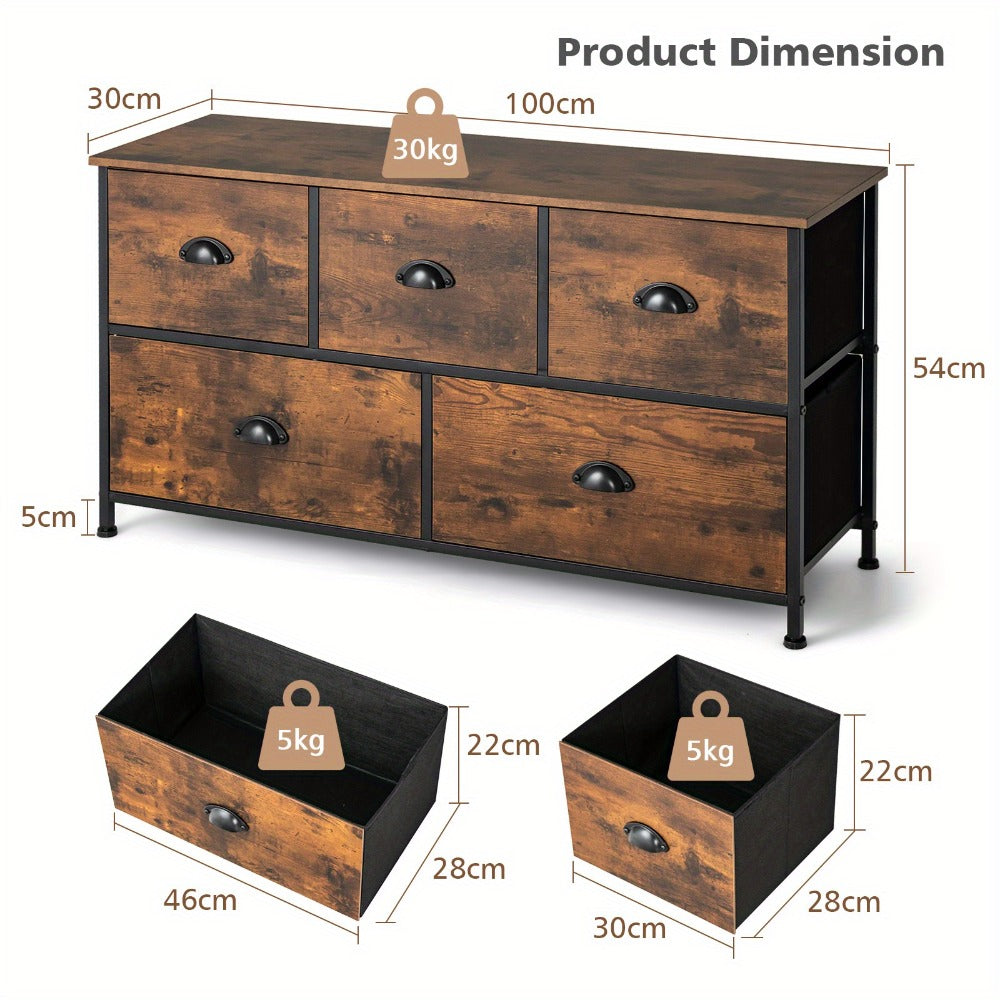Rustic Fabric Chest Of Drawers product detail 4
