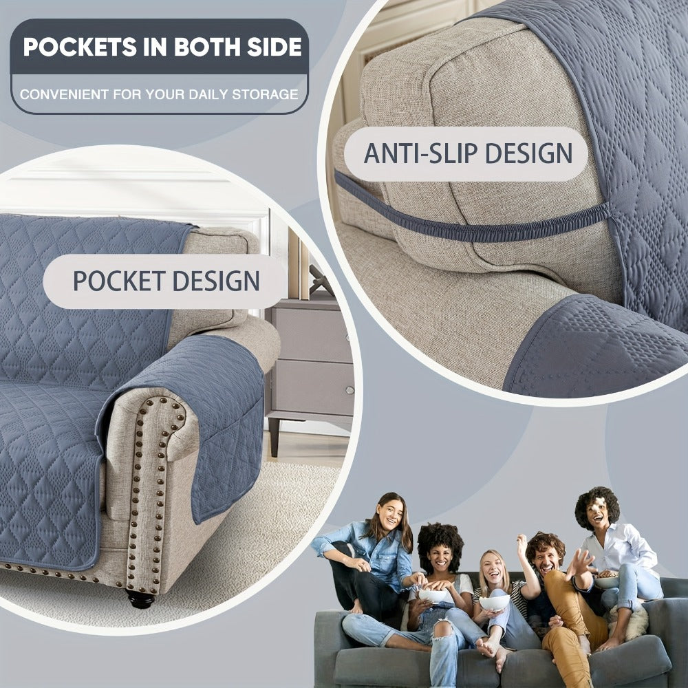 Side-Pocket Non-Slip Dog Sofa Cover - living rooms and pet-friendly – additional product view