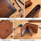 Slim RFID Leather Wallet for Men – Bifold with Dual ID Windows – additional product view